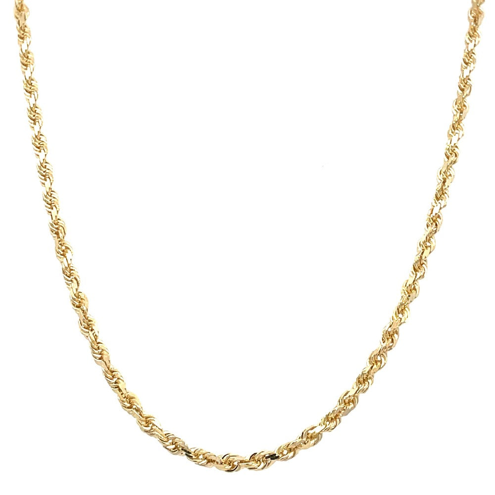10K Gold Diamond Cut Rope Chain Necklace