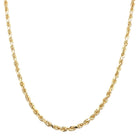 10K Gold Diamond Cut Rope Chain Necklace
