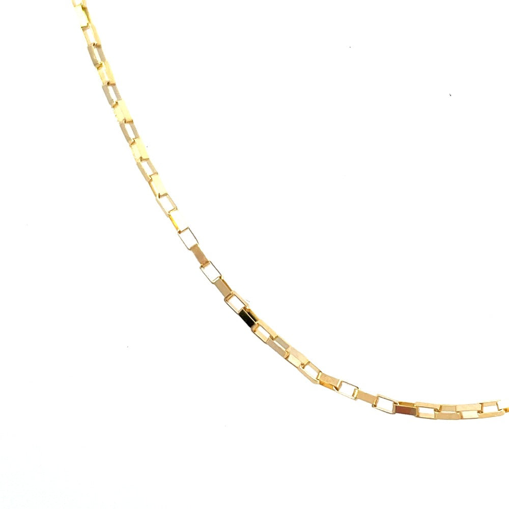 14K Gold Link Box Chain on model