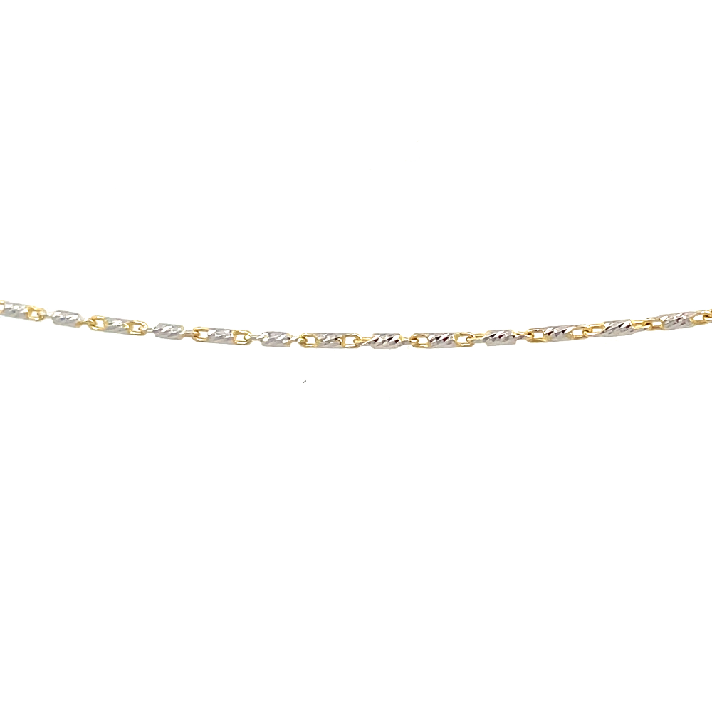 Gold Diamond Cut Lumacina Chain Ankle Bracelet