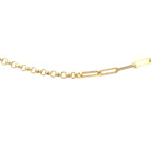 14K Gold Split Paperclip and Rolo Chain Bracelet