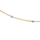 14K Two-Tone Diamond Cut Bead Station Bracelet up close look