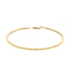 front view of 14ky beaded bracelet with diamond cutting on the beads