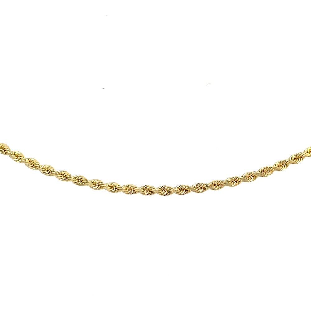 14K Yellow Gold Diamond Cut Rope Bracelet