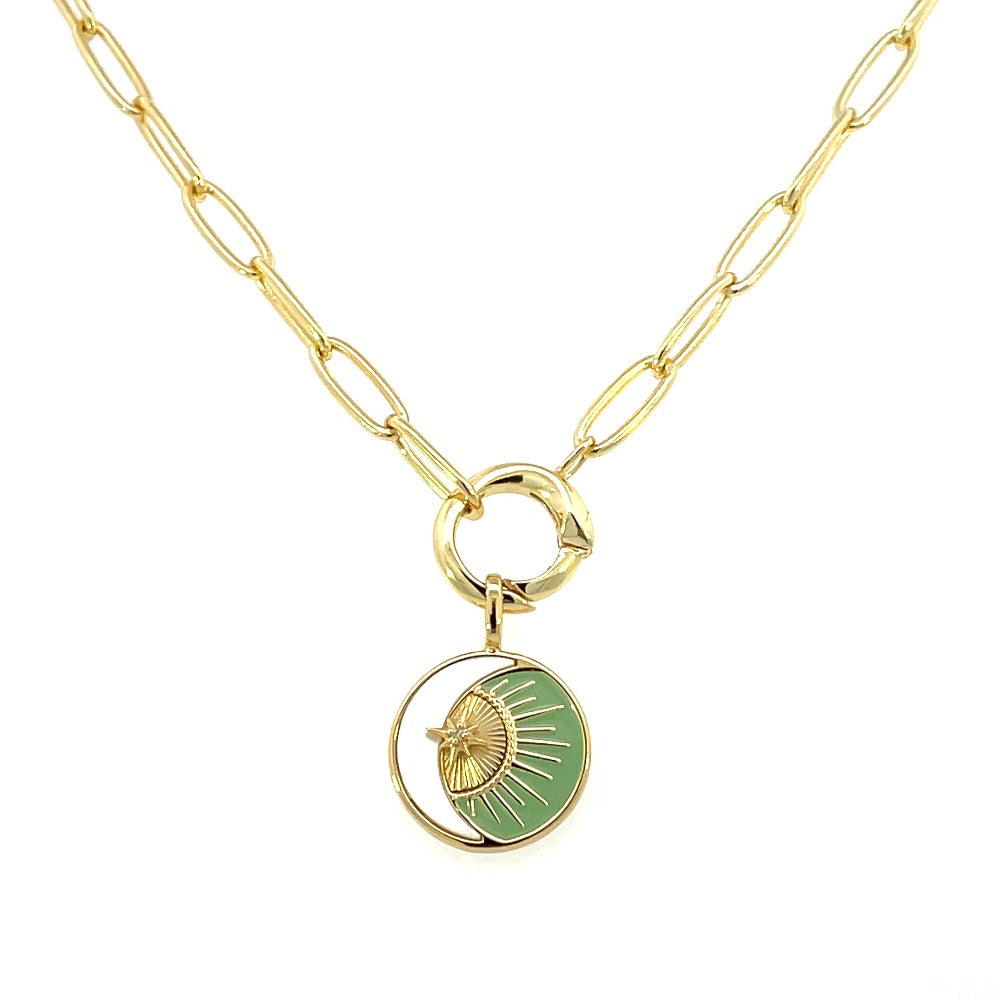 Ania Haie Sterling Silver Link Chain Charm Connector Necklace with charm