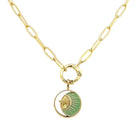 Ania Haie Sterling Silver Link Chain Charm Connector Necklace with charm