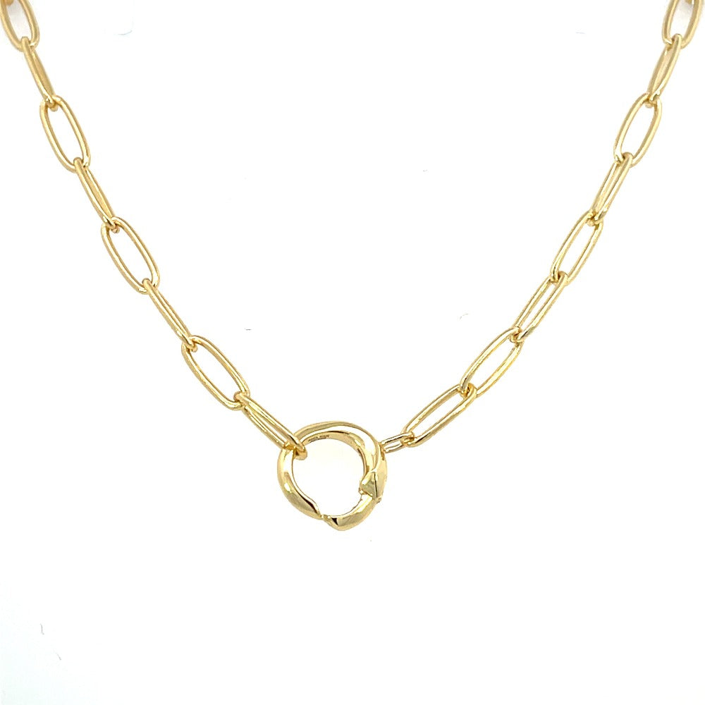 Ania Haie Sterling Silver Link Chain Charm Connector Necklace with Gold Overlay