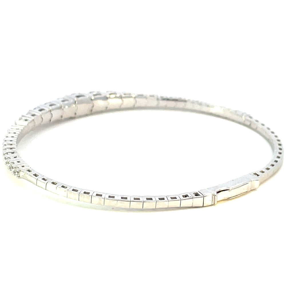 Sterling Silver Flexible Bracelet with Graduate CZ Stones