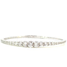 Sterling Silver Flexible Bracelet with Graduate CZ Stones