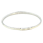 Sterling Silver Platinum Finish Flexible Bracelet with Graduated CZ Stones