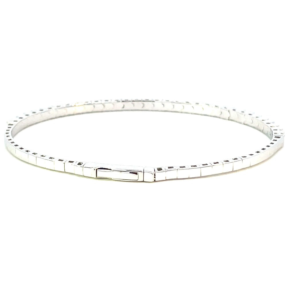 Sterling Silver Single Row CZ Flexible Bracelet