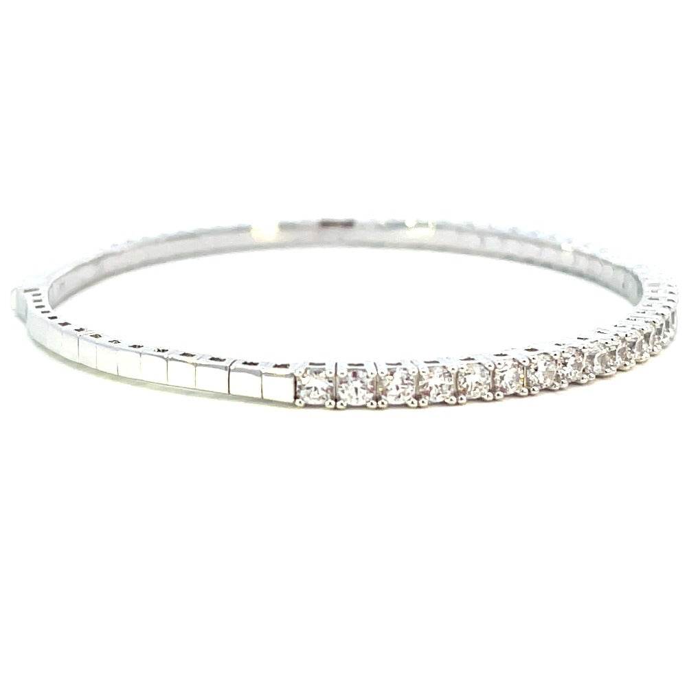 Sterling Silver Single Row CZ Flexible Bracelet