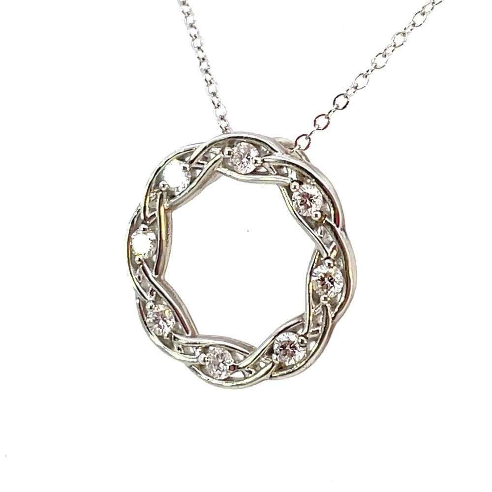 1/2 CTW Sterling Silver Circle of Life Diamond Pendant view 2