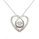 Sterling Silver Rhythm of Love Diamond Heart Pendant 1/10 CTW