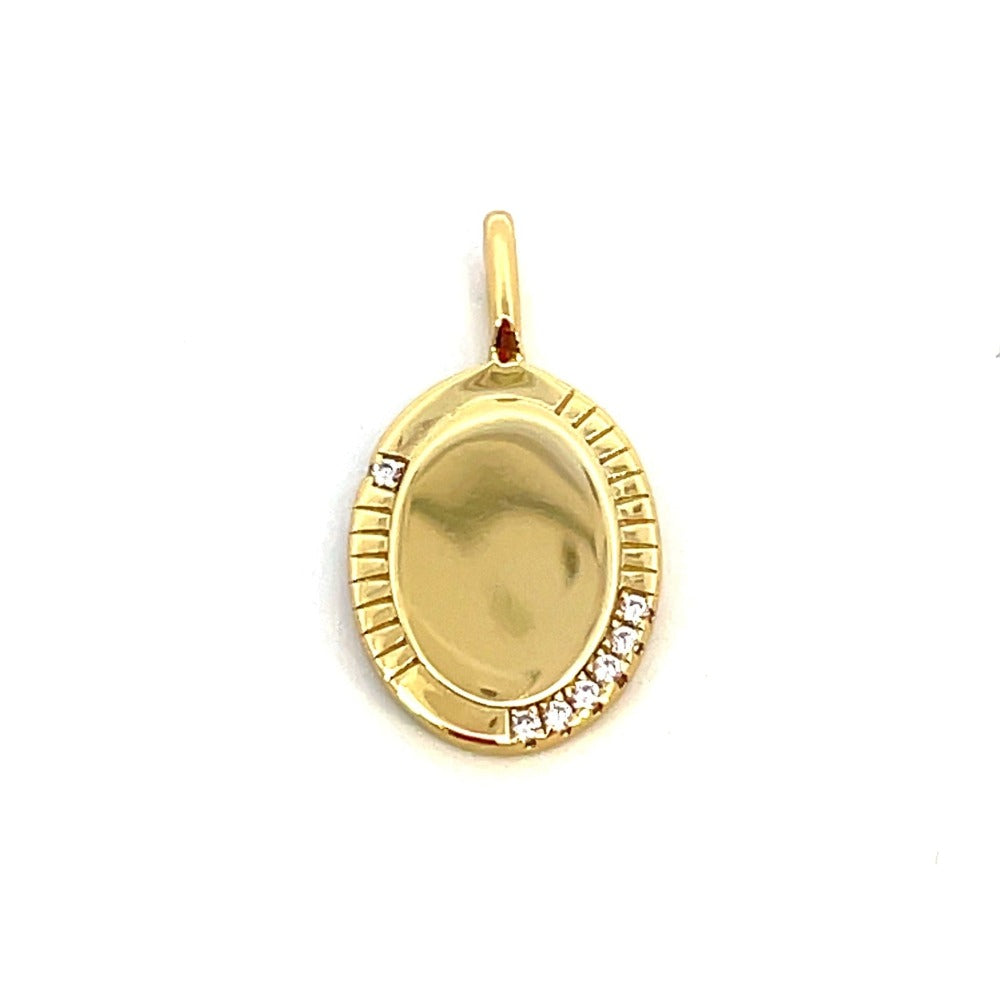 Ania Haie Oval Sterling Silver Charm with Gold Overlay