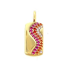 Ania Haie Sterling Silver Pink Sparkle Wave Charm with Gold Overlay