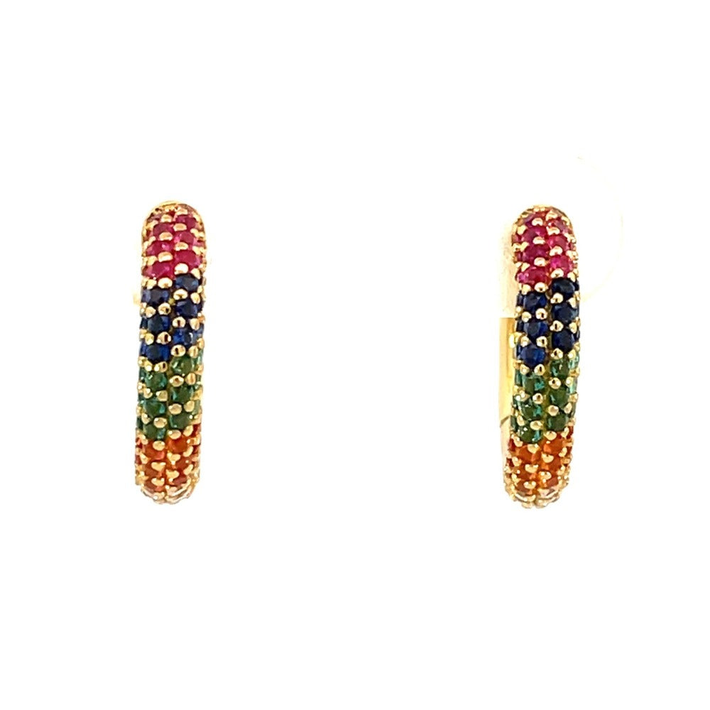 Ania Haie Sterling Silver Rainbow Huggie Hoop Earrings