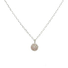 14K White Gold Diamond Disc Pendant up close look