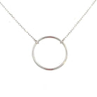 14K White Gold Circle Pendant | Aurelie Gi close up