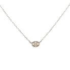 14KW Oval Diamond Cluster Pendant Up Close