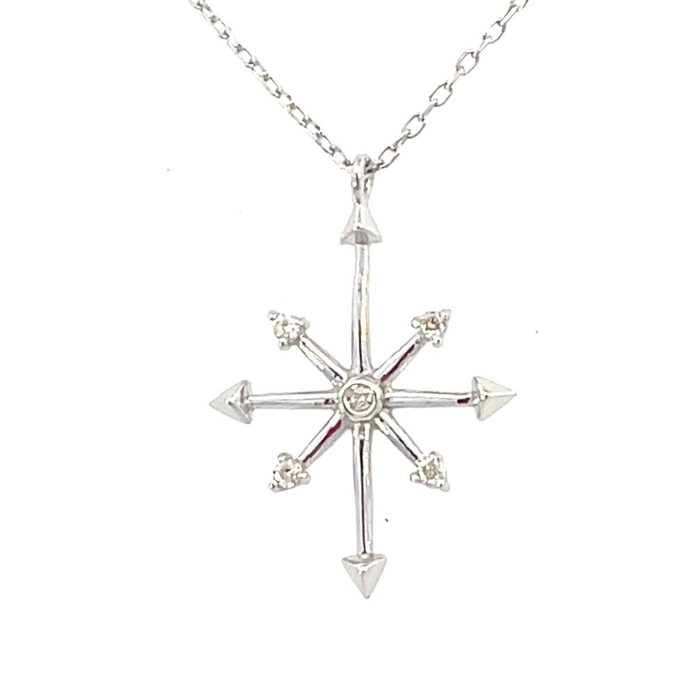 14KW Diamond Octagram Star Pendant close up