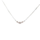 14K White Gold Three-Diamond Pendant