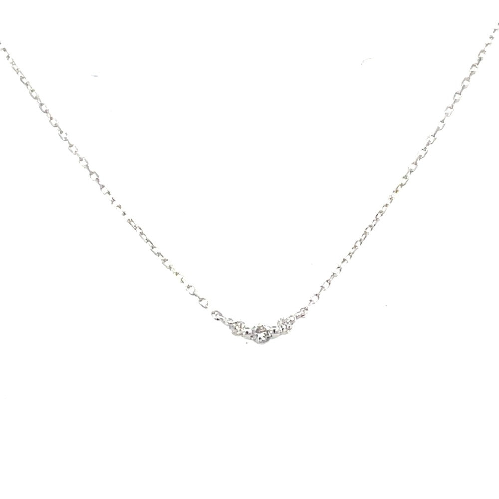 14K White Gold Three-Diamond Pendant