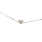 14K White Gold Diamond Heart Bracelet
