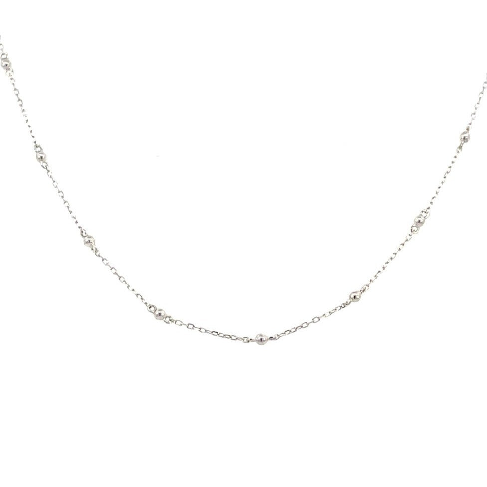 14K White Gold Tiny Dot Necklace