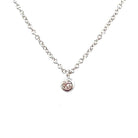 14K White Gold Diamond Solitaire Pendant closer look