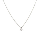 14K White Gold Diamond Solitaire Pendant