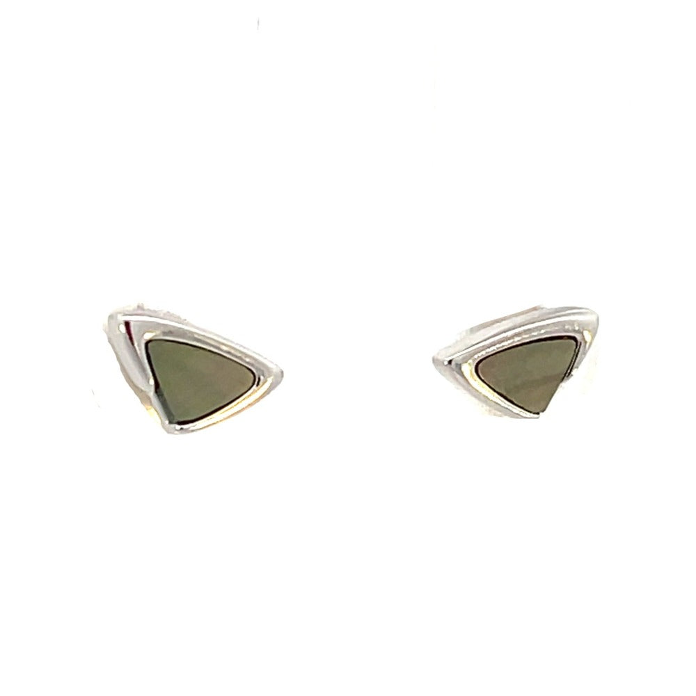 Ania Haie Sterling Silver Abalone Arrow Stud Earrings side 1