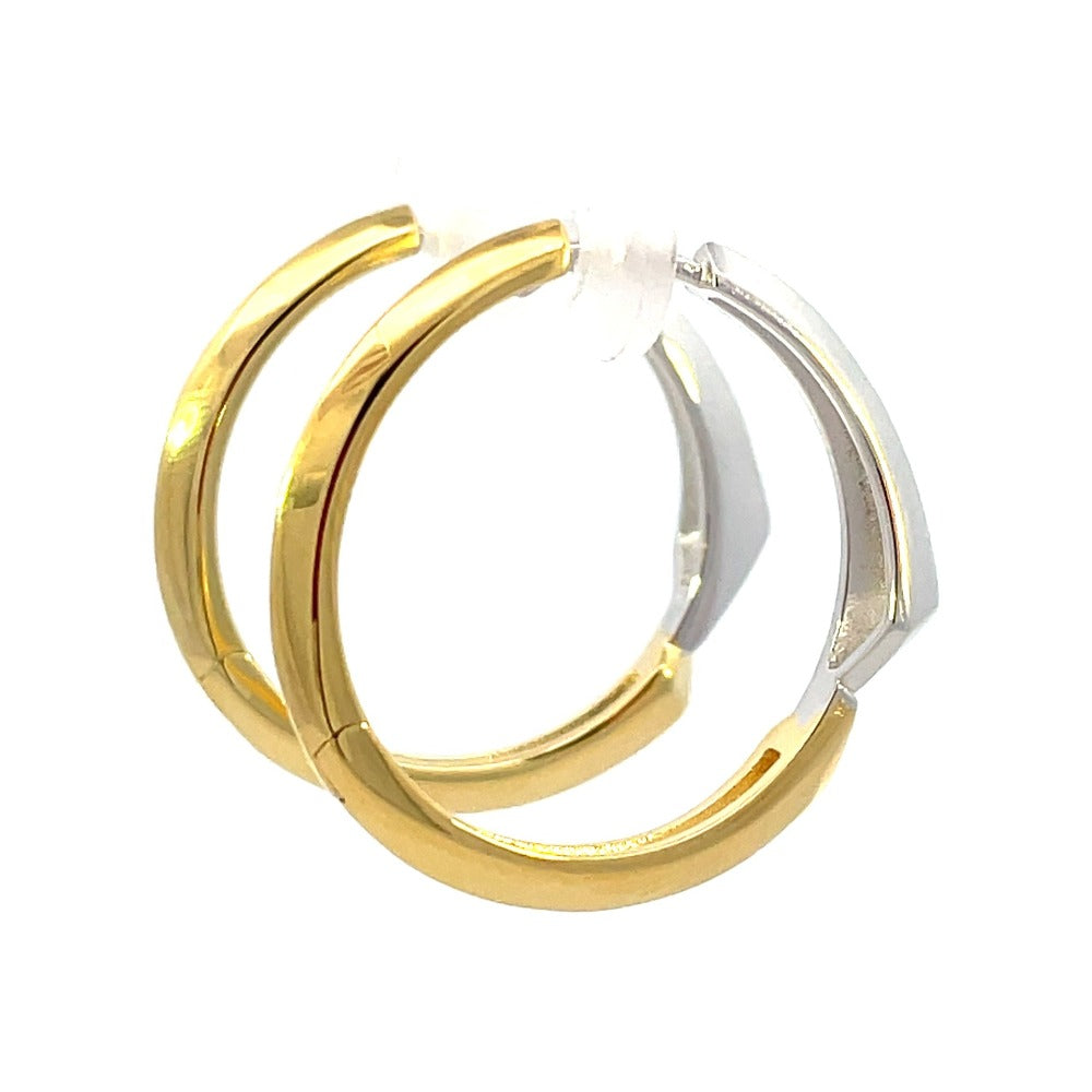 Ania Haie Two-Toned Sterling Silver Arrow Hoop Earrings backs