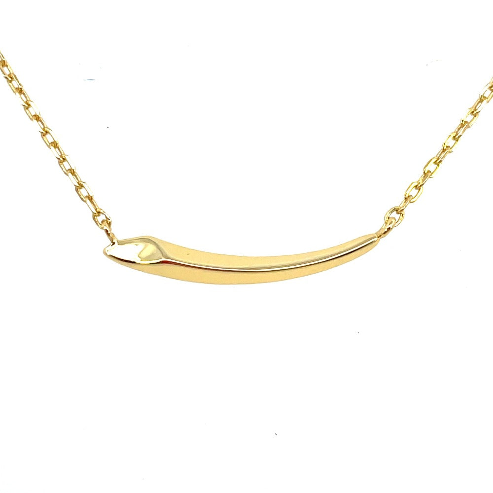 Ania Haie Sterling Silver Arrow Bar Necklace with Gold Overlay closer up