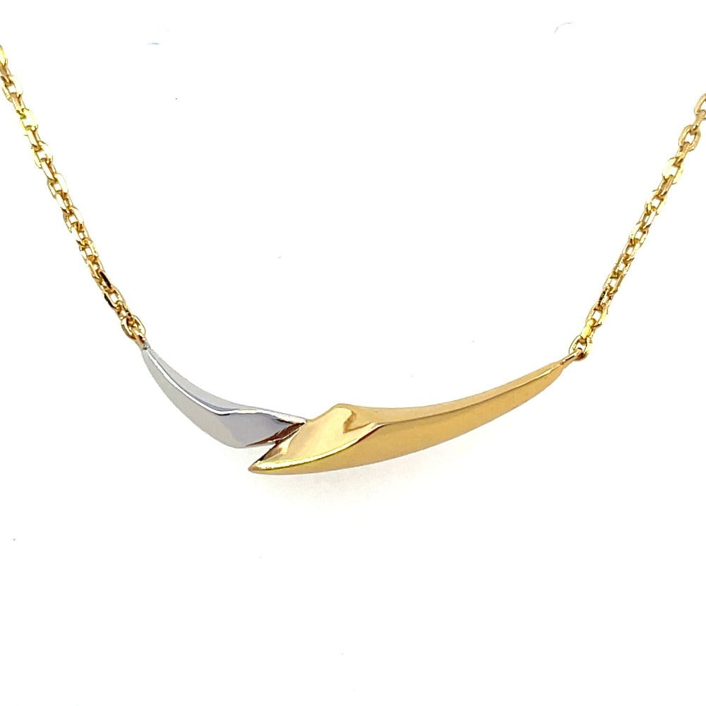 Ania Haie Sterling Silver Arrow Chain Necklace with Gold Overlay up close