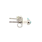 Ania Haie Sterling Silver and Turquoise Wave Stud Earrings backs