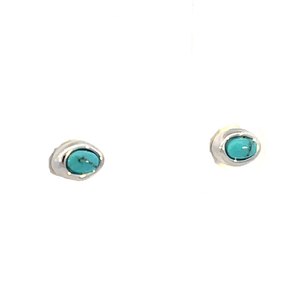 Ania Haie Sterling Silver and Turquoise Wave Stud Earrings side 1