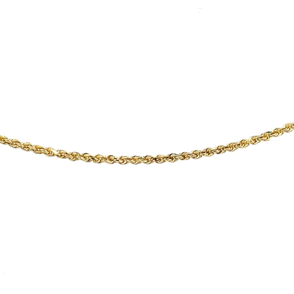 detail picture of diamond cut rope chain anklet