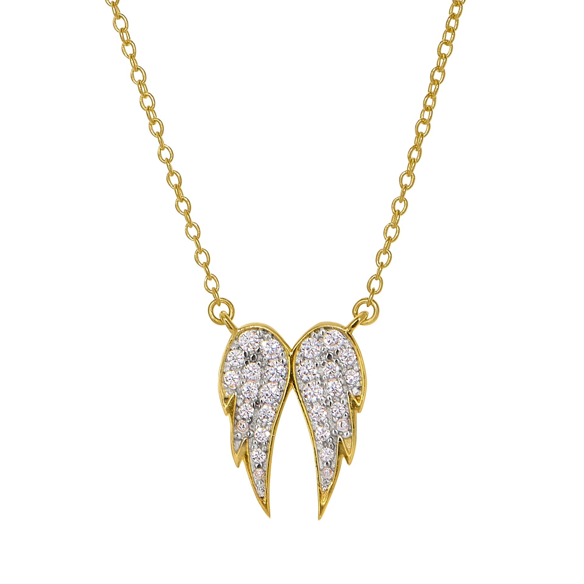 Micropave Angel Wings Necklace (BL2438NG)