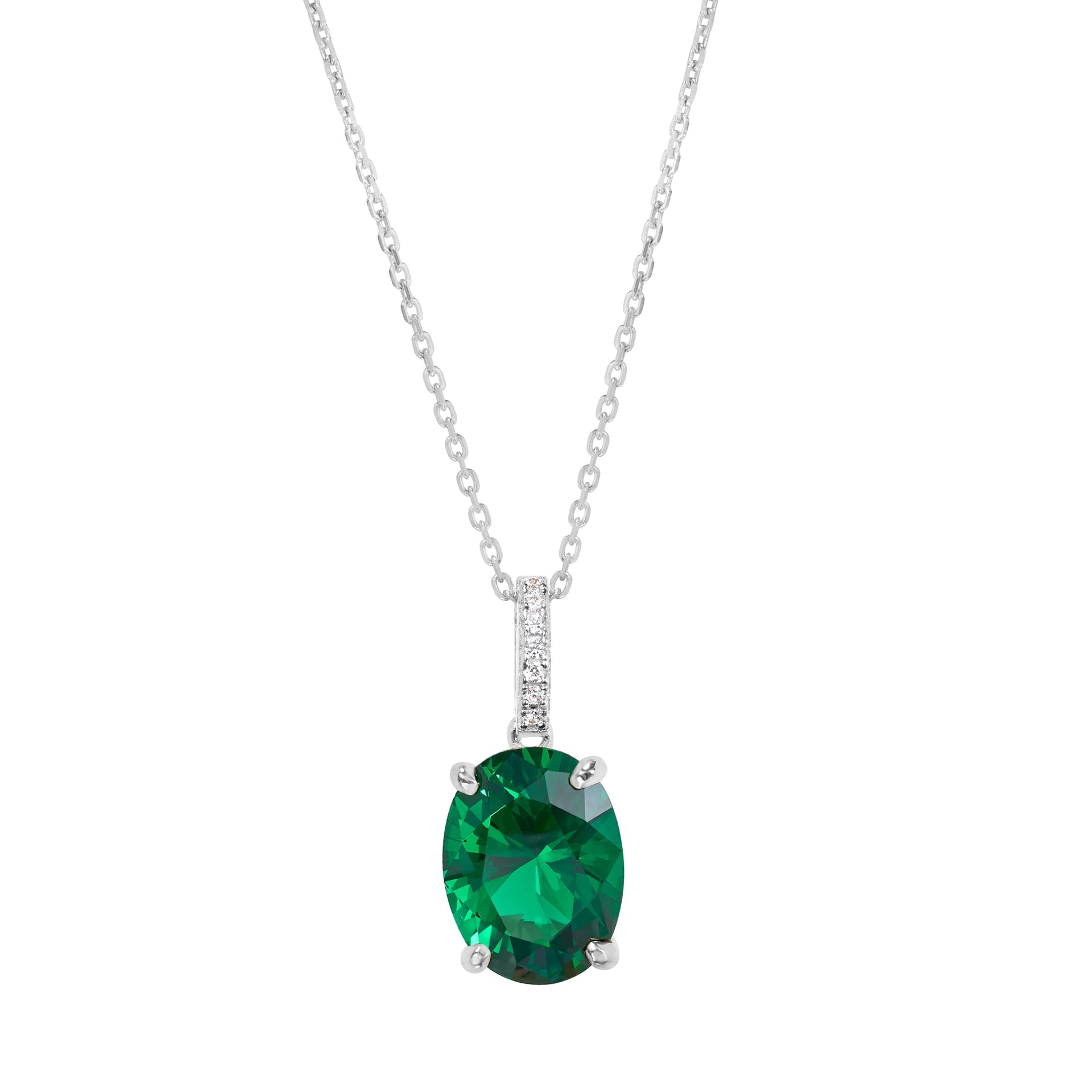 Oval Simulated Emerald Pendant (BL2461N)