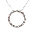 10K White Gold Circle Diamond Pendant 1/4 CTW close up