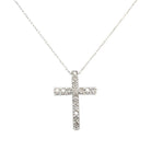 10K White Gold Diamond Cross Pendant 1/4 CTW