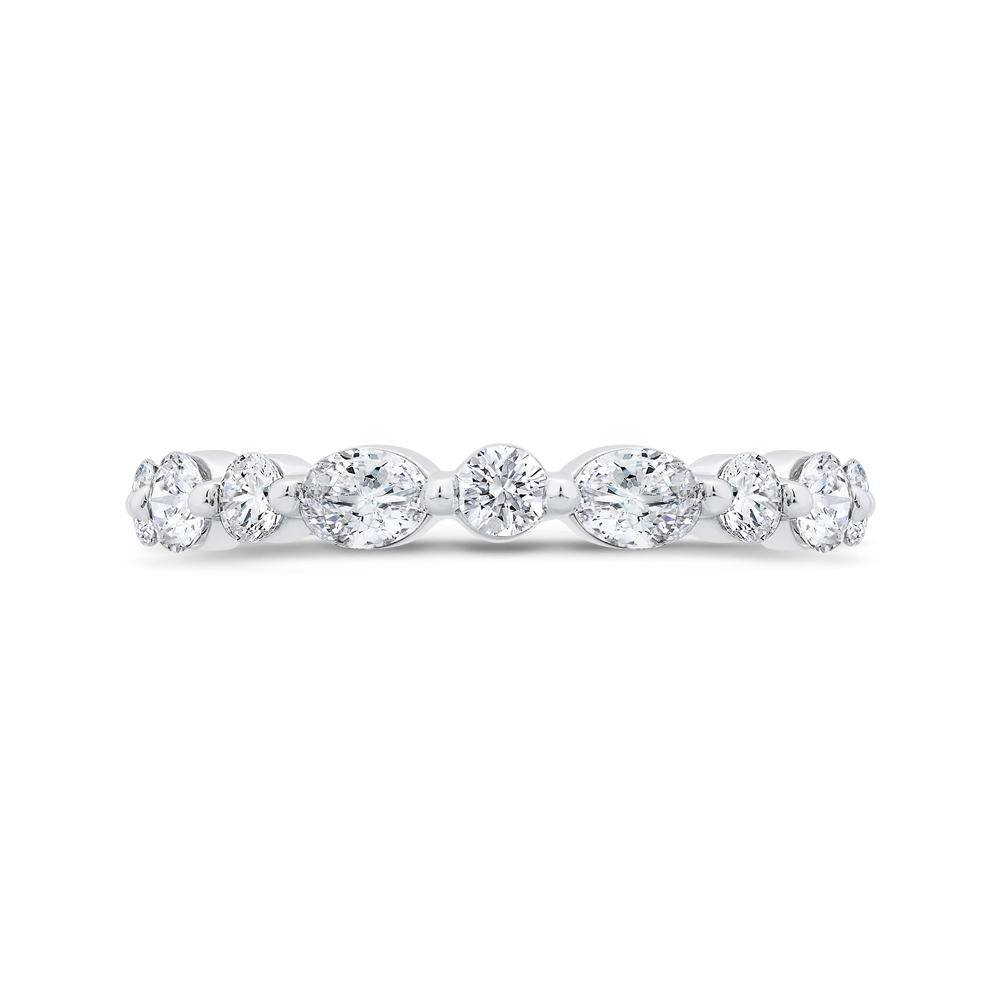 14k white gold with oval & round diamond eternity ring