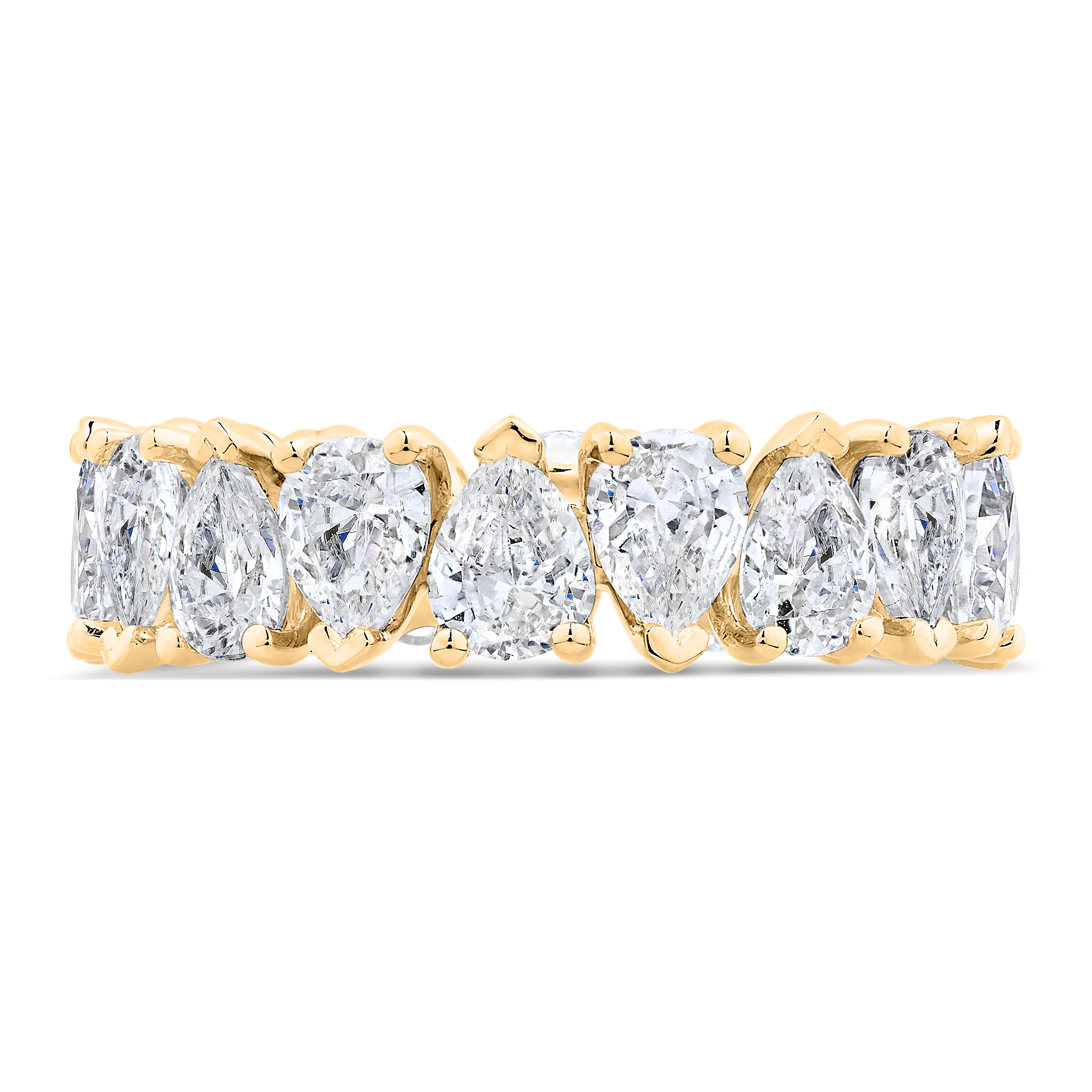 14k yellow gold with pear diamond eternity ring