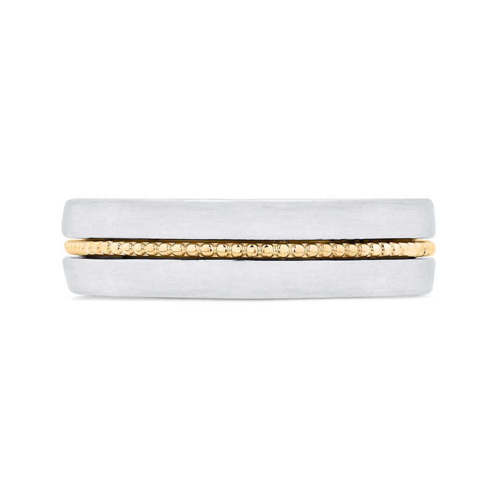 14k two tone gold men's band