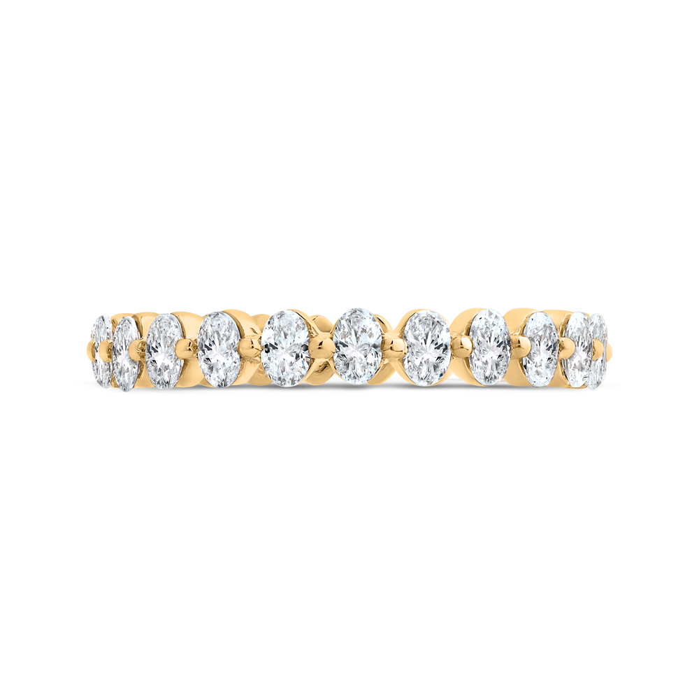 14k yellow gold with oval diamond eternity ring