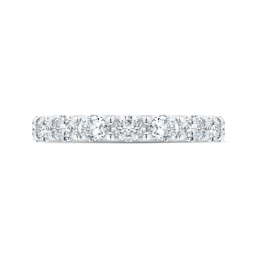 14k white gold with oval diamond eternity ring