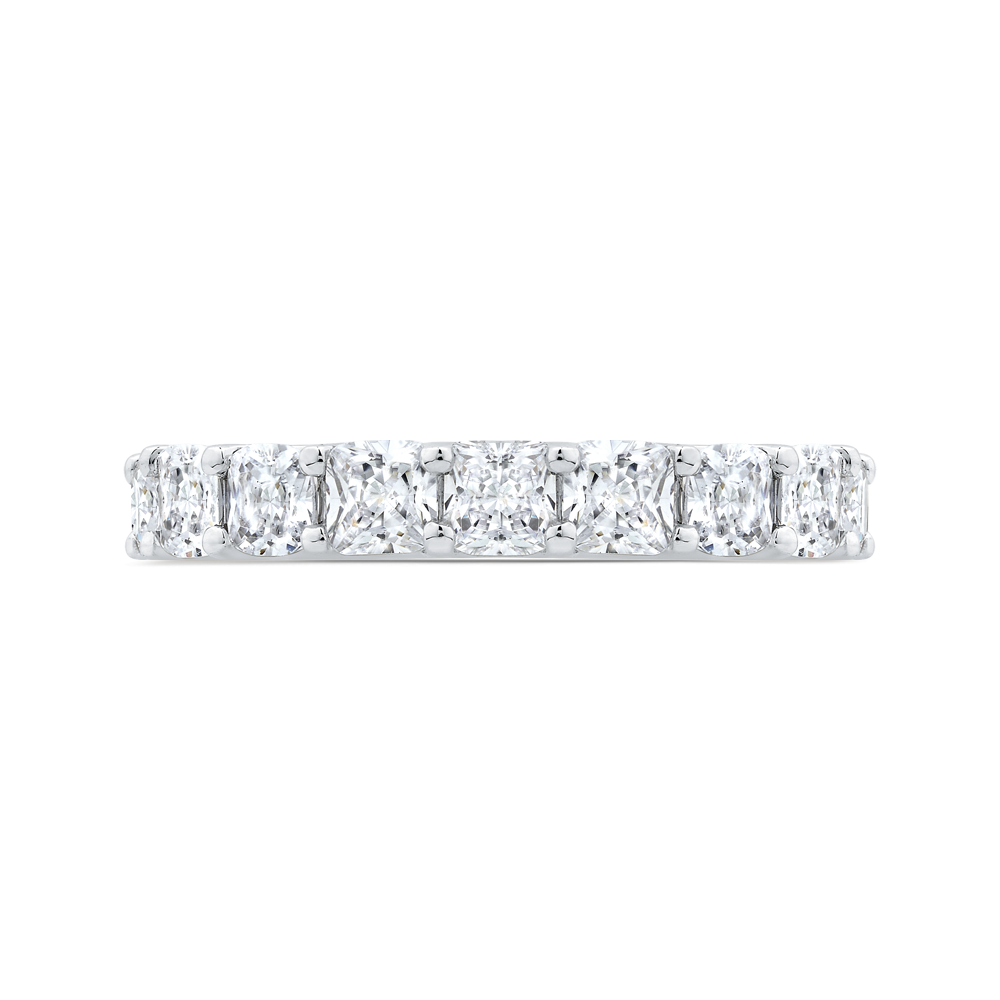 14k white gold with cushion diamond eternity ring