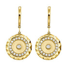 14KY Circular Dangle Drop Earrings 1/2 CTW