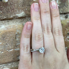 Round Accented Solitaire Lab Grown Diamond Engagement Ring on model